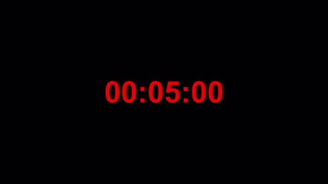 45 Second Count Up Timer Animation from 0 to 45 Seconds with Minimal Motion Graphics Design on Black Background for Sports, Games, Fitness and Presentations.  