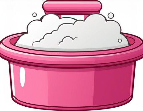 solated white plastic pink container bathroom
