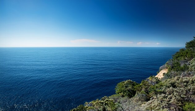 high view over an ocean horizon on a clear day
