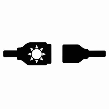 Solar Inverter Disconnected Input Connector Icon