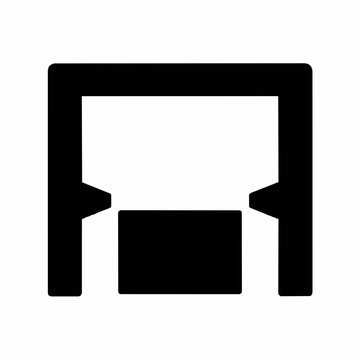 Automated parcel width measurement gate pictogram icon