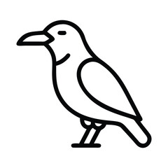 Fototapeta premium Raven Bird Vector Outline Icon Coloring Page Illustration