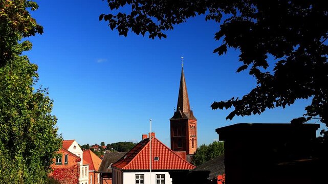the cityscape of ploen germany 4k video