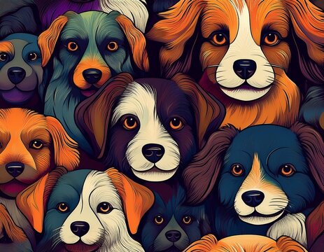 seamless pattern of dogs