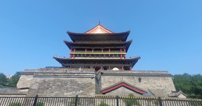 Xi'an Drum Tower Traditional Chinese Architecture and Historic Landmark in Shaanxi, China