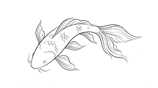 vector drawing of a koi fish