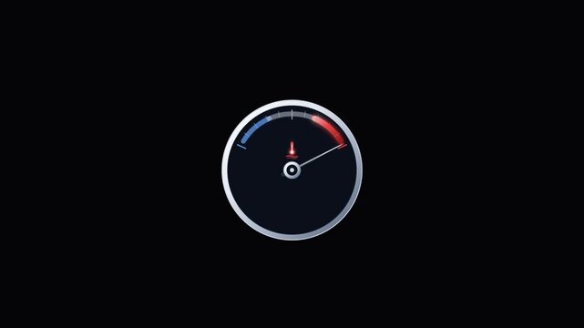 Modern digital speedometer gauge against a sleek dark background