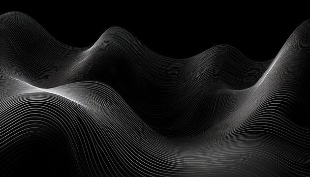 abstract waves black background