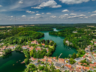 Łagów Lubuskie Polska lato Dron panoramicznie © Rakowsky Films
