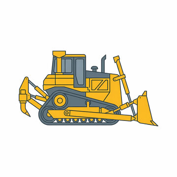 Yellow Bulldozer Heavy Construction Machine