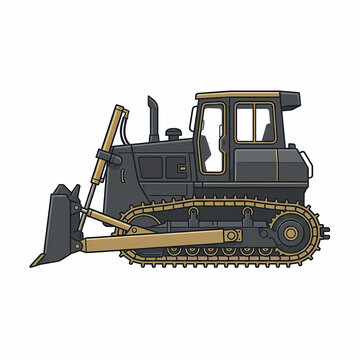 Yellow Bulldozer Heavy Construction Machine