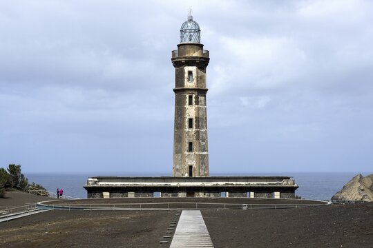 Old lighthouse at the Ponta dos Capelinhos, island Faial, Azores, Portugal