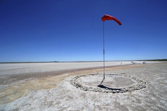 Windsock at Bitterwasser Airfield on the edge of the Kalahari, Namibia
