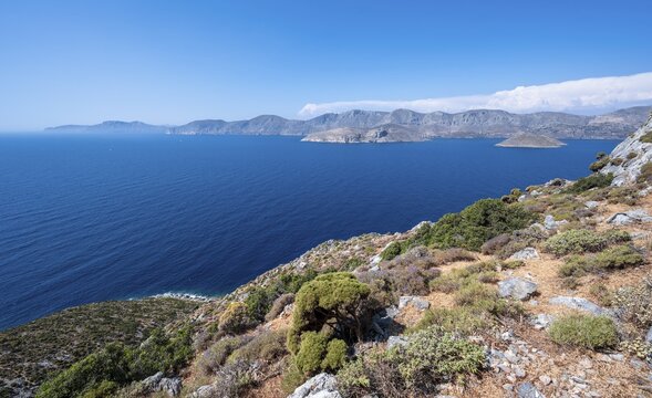 View of Kalymnos from Telendos, Dodecanese, Greece