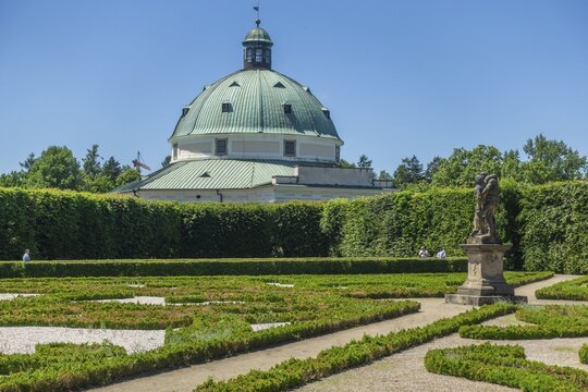 Rotunda in a flower garden, Kroměř&iacute;ž, Zl&iacute;nsk&yacute; kraj, Czech Republic