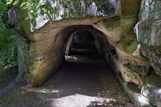 Lion pit, artificial rock gallery, geotope, city of Altdorf, Middle Franconia, Franconia, Bavaria, Germany