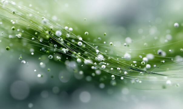 Eco Innovation &mdash; Luminous Green Particles Forming Upward Trajectories

