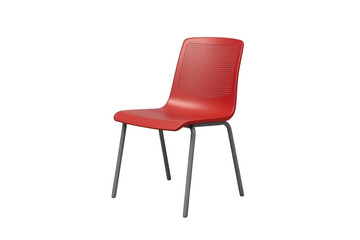 Obraz premium Bright Red modern dining chair isolated composition