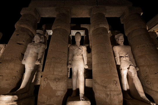 Luxor Temple at night, Luxor, Egypt,