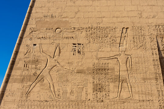 Habu temple, mortuary temple of Ramses III, Luxor, Egypt,