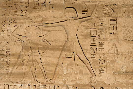 Habu temple, mortuary temple of Ramses III, Luxor, Egypt,