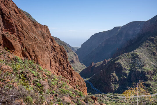 Barranco de Guayadeque valley on the Spanish Canaries island of Gran Canaria