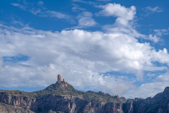 Roque Nobo, (Cloudy Rock) is a large volcanic monolith in the central mountains of the Spanish Canaries island of Gran Canaria