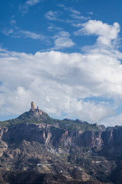 Roque Nobo, (Cloudy Rock) is a large volcanic monolith in the central mountains of the Spanish Canaries island of Gran Canaria