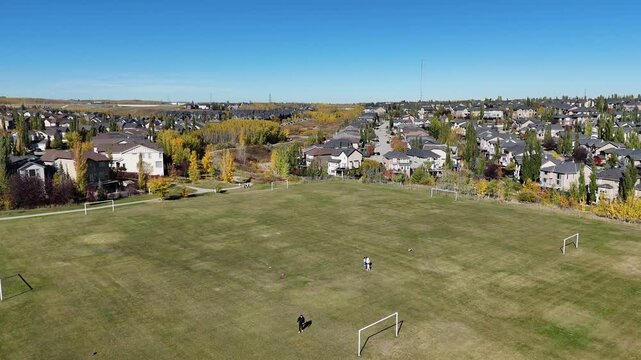 Calgary's beautiful suburban communities from the air.