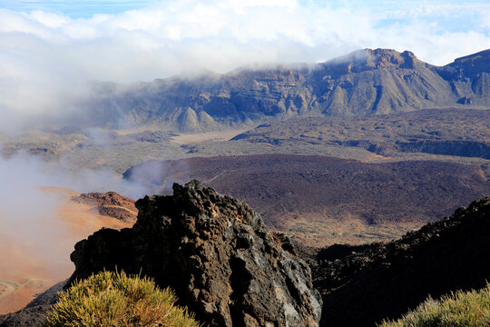Mountain landscape on the lower aspect of Pico del Teide, the highest mountain in Spain, Tenerife