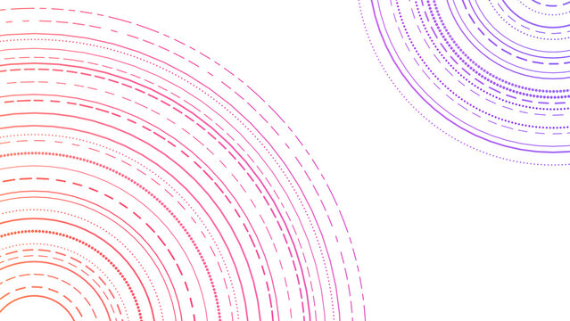 Coral Pink Dashed Circles in Corners, Transparent PNG