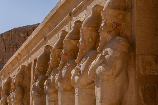 Views of the ancient tombs of the Valley of the Kings with visitors and tourists, Luxor, Egypt