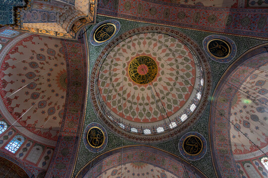 Interior of the New Mosque also known as Yeni Cami, Istanbul, Turkey