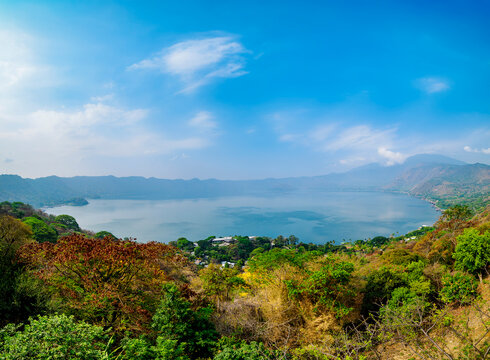 Coatepeque Lake, elevated view, Santa Ana Department, El Salvador