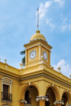 Town Hall, detailed view, Parque Libertad, Santa Ana City, Santa Ana Department, El Salvador