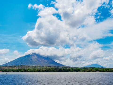 View over Lake Nicaragua towards Concepcion Volcano at Ometepe Island, Rivas Department, Nicaragua