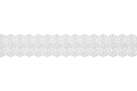 Elegant delicate white lace ribbon border cutout