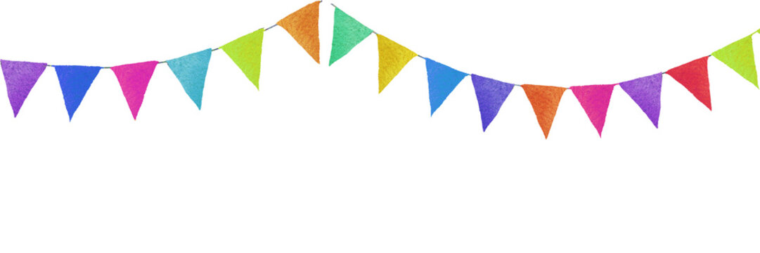 Watercolor bunting flags for party