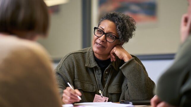 Probation Officer Meets With a Recently Released Person in a Community Office for Guidance and Support