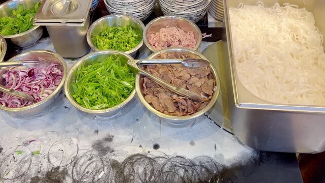 Pho Bo Ingredient Bowls &ndash; Asian Food Court Counter