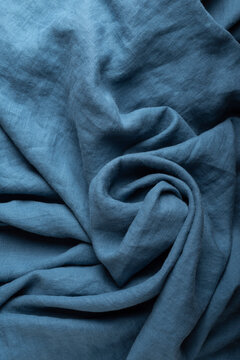 Blue Linen Fabric Texture Background