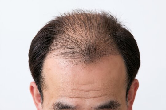 薄毛が進行した中年男性の頭頂部の悩みとAGA治療のイメージ