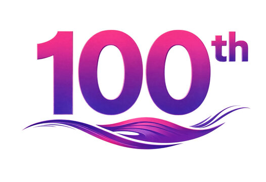 Celebration graphic design showing one hundredth anniversary milestone with stylish typography