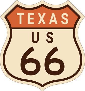 Texas route 66 vector sign