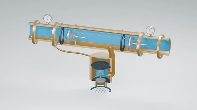 RPZ Backflow Preventer Relief Discharge - 3D Cutaway