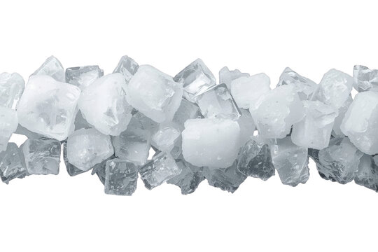 Horizontal border made from chunky clear ice cubes