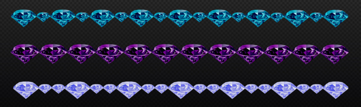 3d, blue, border, brilliance, brilliant cut, bundle, chain, collection, colored diamond, colorful, crystal, crystals, cyan, decoration, decorative, design element, diamond, diamond border, divider, el