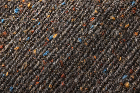 Bespoke Wool Tweed Fabric Colorful Nep Yarn Detail