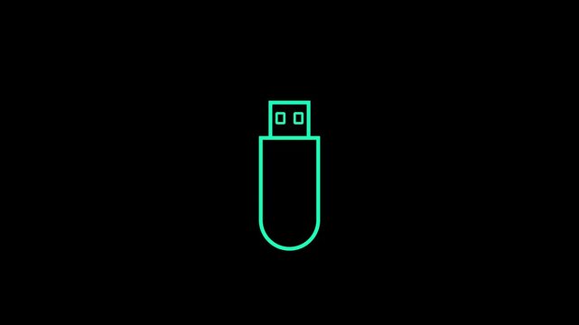 USB Flash Drive Icon Set &ndash; Minimal Portable Storage and Data Transfer Technology Symbol