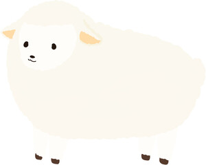 Obraz premium sheep character for New Year greeting card design, lunar new year seasonal illustration